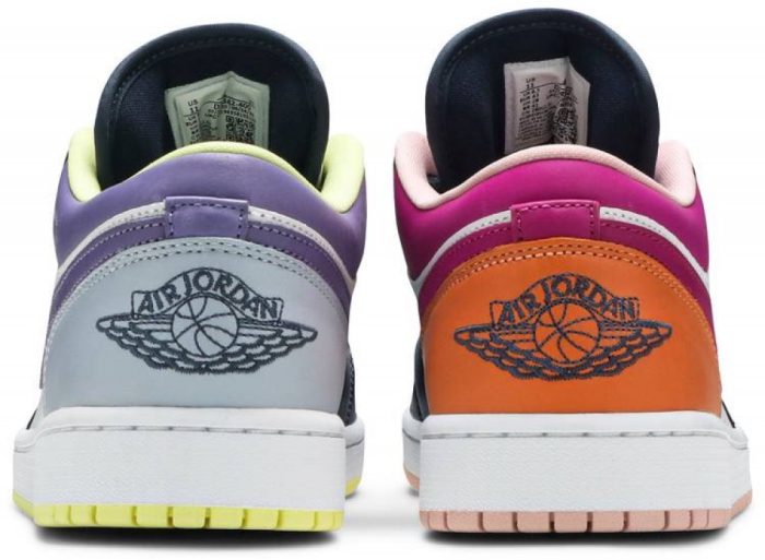 BQwmJysMOuH1LArEFzDxm9vmHFYtE3RQVRe4NGq9 Air Jordan 1 Low SE 'Mismatched - Purple Magenta - الصورة 2